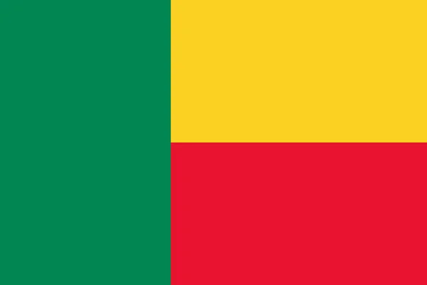 Bandiera vettoriale ufficiale del Benin. Repubblica del Benin  . — Vettoriale Stock