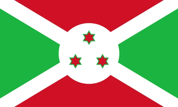 Burundi bayrağı resmi vektör. Burundi Cumhuriyeti . — Stok Vektör