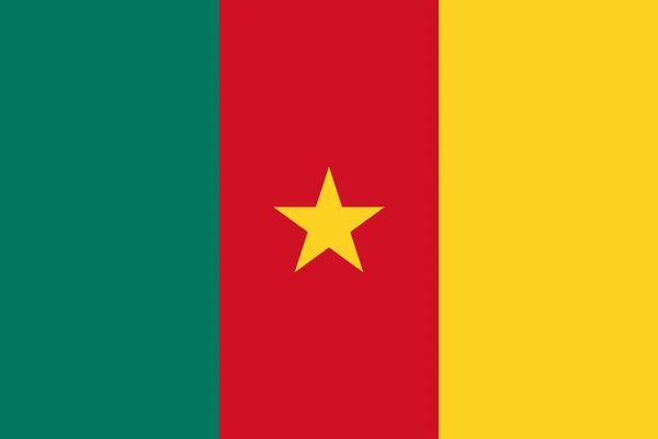 Bandiera vettoriale ufficiale del Camerun. Repubblica del Camerun  . — Vettoriale Stock