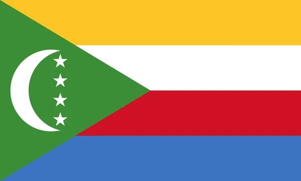 Oficiální vektor vlajka komor. Komorské unie . — Stockový vektor