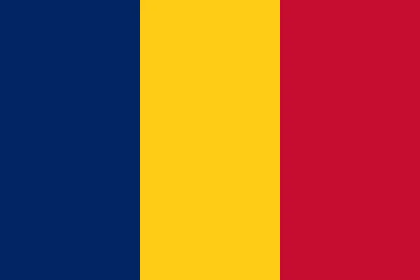 Bandera vectorial oficial de Chad. República del Chad  . — Archivo Imágenes Vectoriales