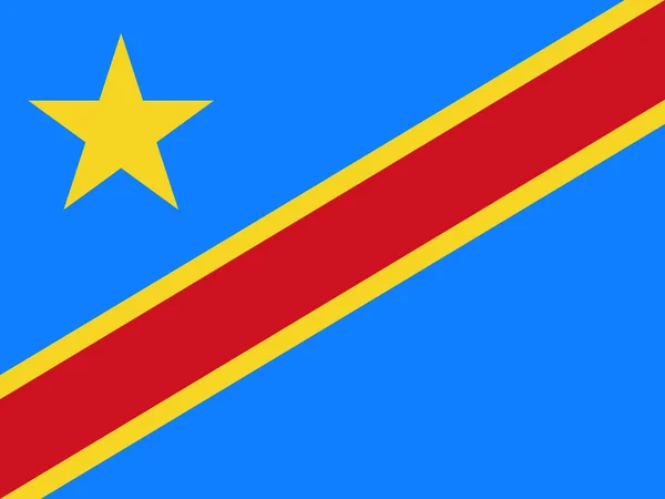 Kongo Demokratik Cumhuriyeti'nin resmi vektör bayrağı. ( Dr kongo , Drc , Droc ) — Stok Vektör