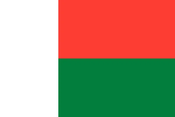 Bandeira vectorial oficial de Madagáscar. República de Madagáscar  . — Vetor de Stock