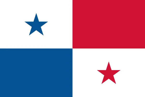 Official vector flag of Panama . Republic of Panama . — Stock Vector