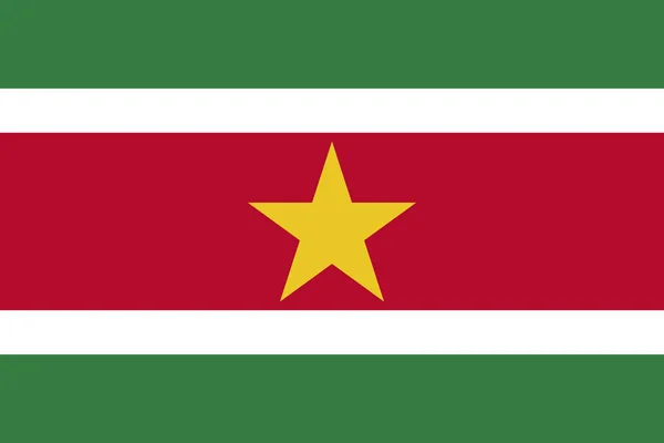 Bendera vektor resmi Suriname. Republik Suriname  . - Stok Vektor