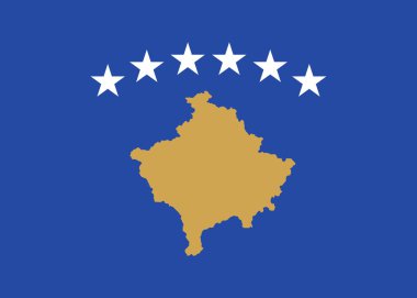 Kosova Cumhuriyeti bayrağı resmi vektör .