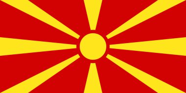 Makedonya Cumhuriyeti bayrağı resmi vektör . 