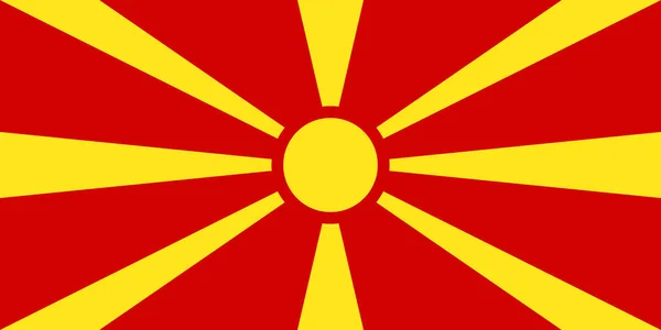 Bandeira vectorial oficial da República da Macedónia  . — Vetor de Stock