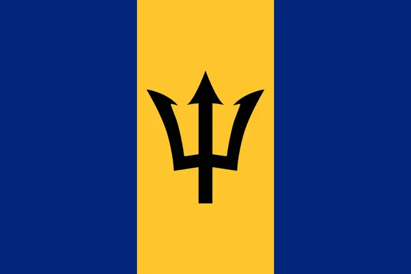 Bandera vectorial oficial de Barbados . — Vector de stock