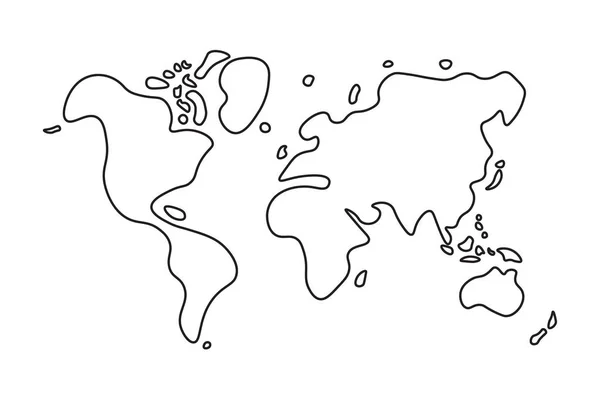 Weltkarte im Doodle-Stil . — Stockvektor