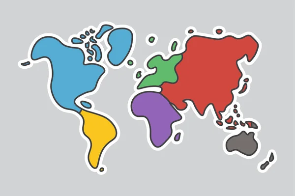 Mapa světa Doodle styl. Vypadají jako děti řemeslné malby . — Stockový vektor