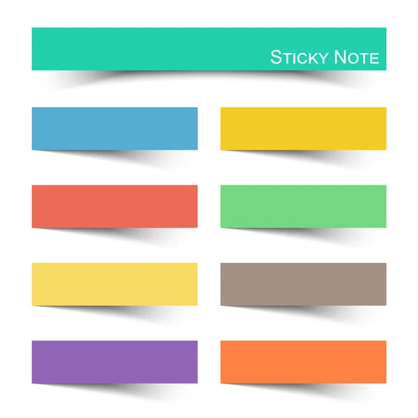 Sticky note with flat color — Stock Vector
