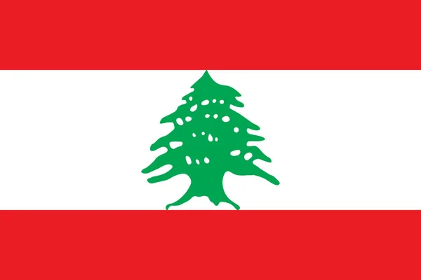 Bandera vectorial oficial de República del Líbano  . — Vector de stock