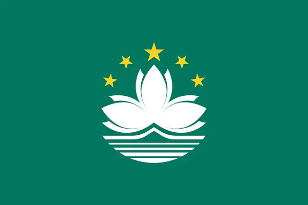 Bendera vektor resmi Makau (Daerah Administratif Khusus Makau di Republik Rakyat Tiongkok  ) - Stok Vektor