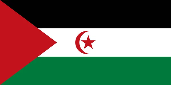 Bandera vectorial oficial del Sahara Occidental  . — Vector de stock
