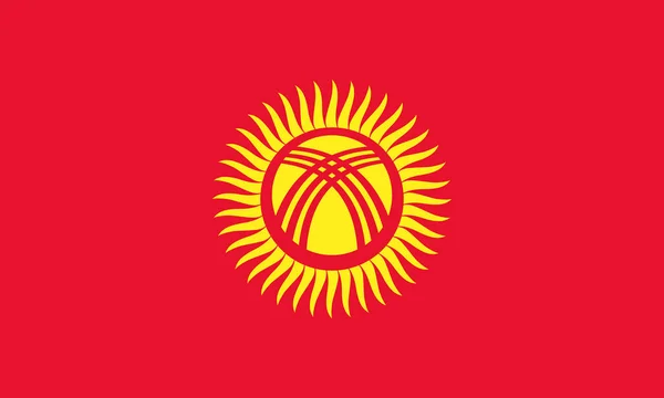 Oficiální vektorová vlajka Kyrgyzstánu. (Kyrgyzská republika ) — Stockový vektor