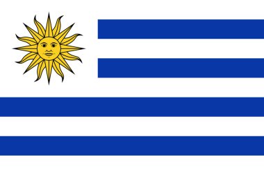 Uruguay Doğu Cumhuriyeti bayrağı resmi vektör .