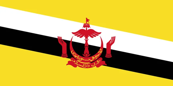 Official vector flag of Negara Brunei Darussalam . — Stock Vector