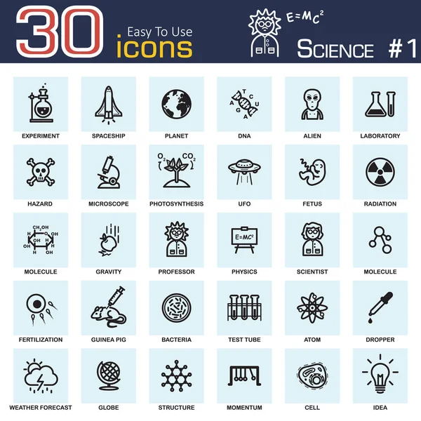 Iconos científicos. diseño del esquema  . — Vector de stock