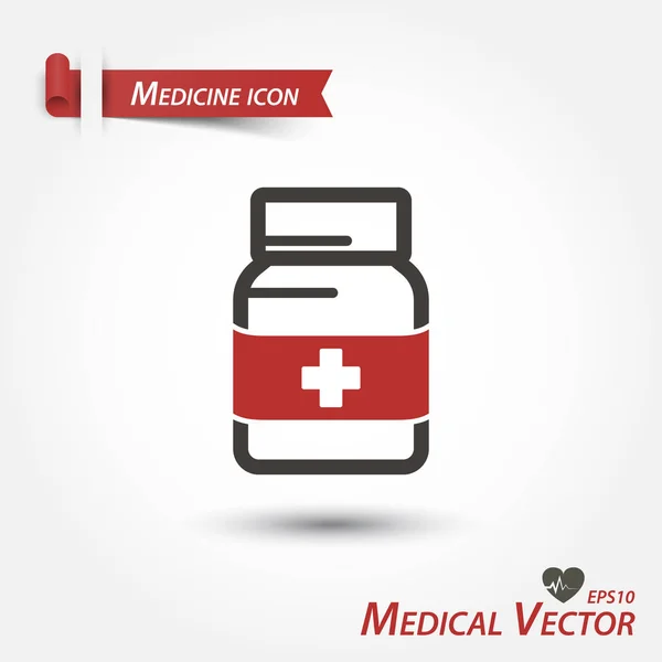 Gyógyszeres üveg ikon. Orvosi vektor . — Stock Vector