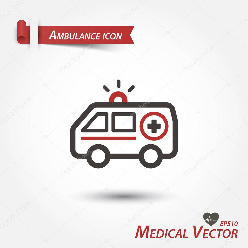 Ambulance icon . Medical vector .