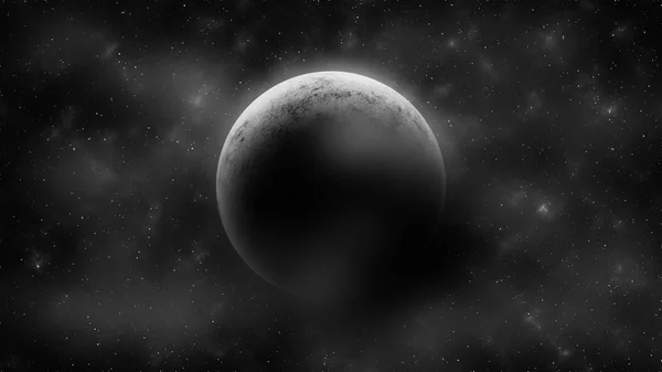 Σελήνη στον θολό χώρο. Αφηρημένα φόντο. Εικονογράφηση — Φωτογραφία Αρχείου