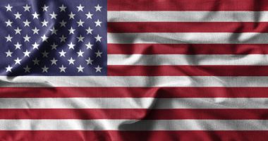 Amerikan bayrağı boyama dalga Pamuk Kumaş yüksek detay .