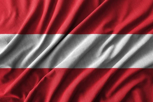 Austria pittura bandiera su alto dettaglio di tessuti di cotone onda  . — Foto Stock