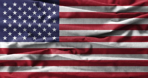 Картина под американским флагом на высоких деталях из волновых хлопковых тканей  . — стоковое фото