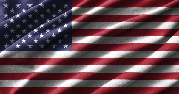 Картина под американским флагом на высоких деталях из волновых хлопковых тканей  . — стоковое фото
