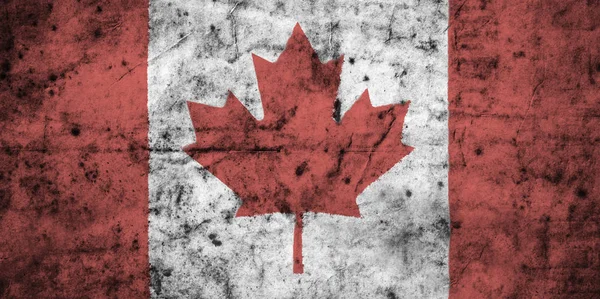 Bandera de Canadá con alto detalle de papel viejo sucio arrugado. Ilustración 3D  . — Foto de Stock