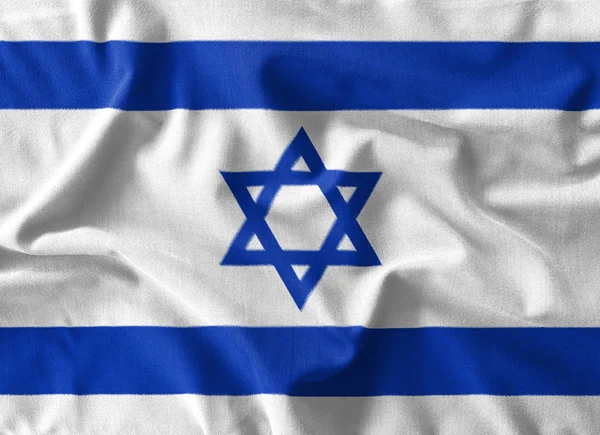이스라엘 국기 웨이브 면 직물의 높은 세부 사항에 그림 . — 스톡 사진