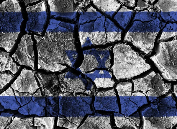Israel bandeira pintura em alto detalhe rachado chão  . — Fotografia de Stock
