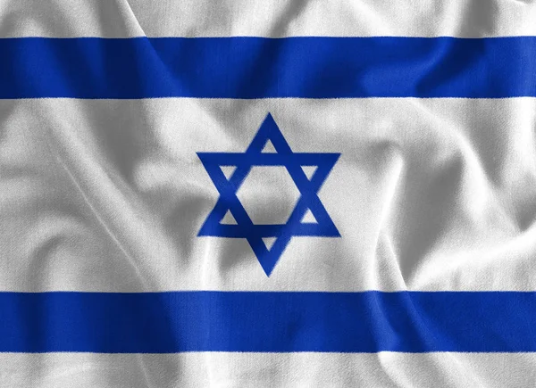 Israel bandeira pintura em alto detalhe de tecidos de algodão onda  . — Fotografia de Stock