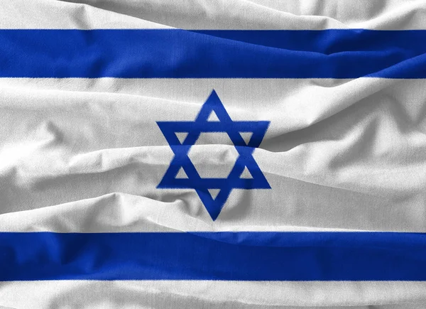 Flaga Izraela malarstwo na wysokich detalach fala tkanin bawełnianych . — Zdjęcie stockowe
