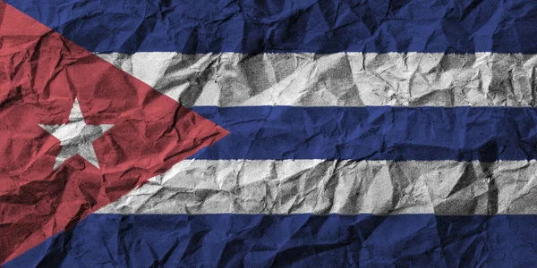 Flaga Kuby z wysokiej szczegółowo zmięty papier . — Zdjęcie stockowe