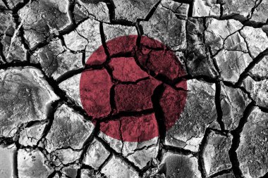 Japonya bayrağı yüksek detay kırık yere boyama 