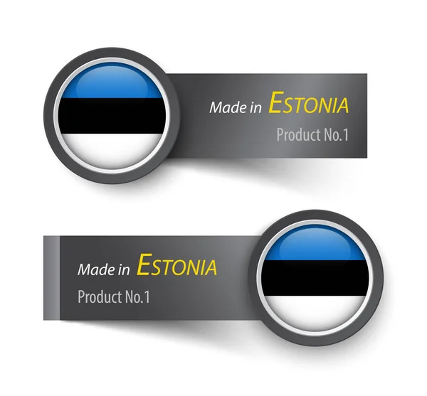Flaga ikony i etykiety z tekstem w Estonii . — Wektor stockowy