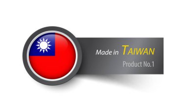 Bayrak simgesi ve Tayvan malı metin etiketi