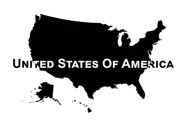Vecteur de carte des États-Unis. Silhouette — Image vectorielle