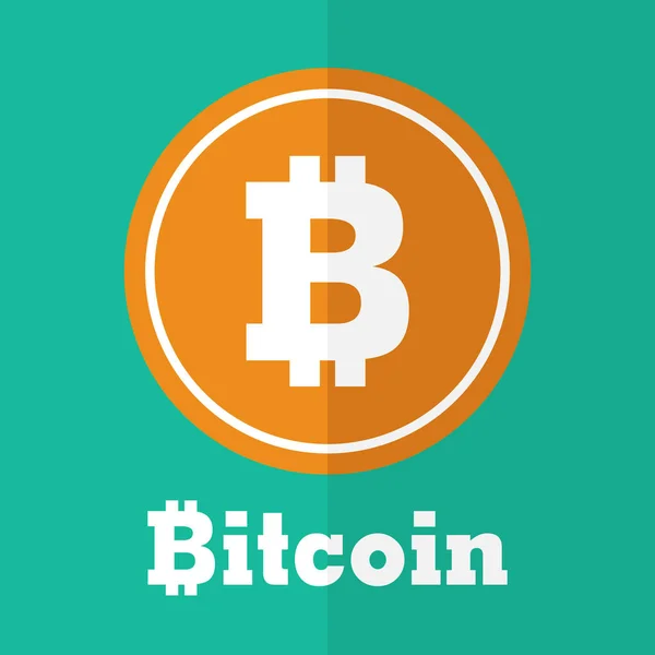 Bitcoin символ. Плоский дизайн — стоковий вектор