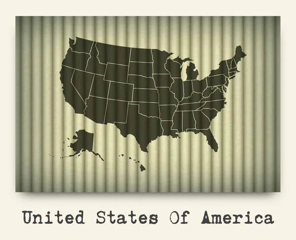 Vetor da América mapa sobre papelão —  Vetores de Stock