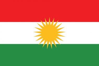 Kürdistan (Özerk Bölgesi bayrağı resmi vektör )
