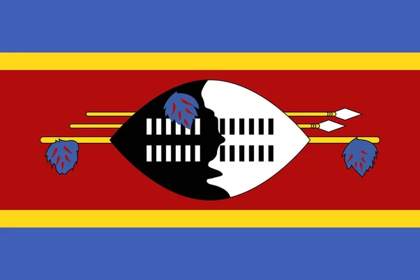 Bandera vectorial oficial de Swazilandia (Reino de Eswatini  ) — Vector de stock
