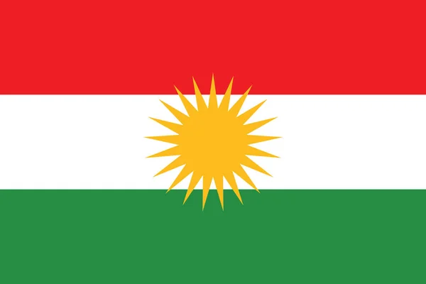Bandera vectorial oficial del Kurdistán iraquí (región autónoma  ) — Vector de stock