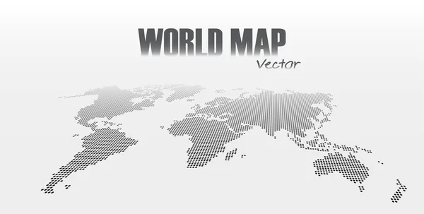 Perspective and dotted style world map on gray background — Stock Vector