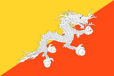 Bhutan bayrağı resmi vektör