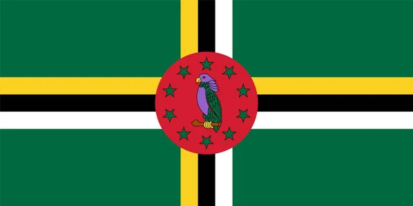 Official vector flag of Dominica — Stock Vector
