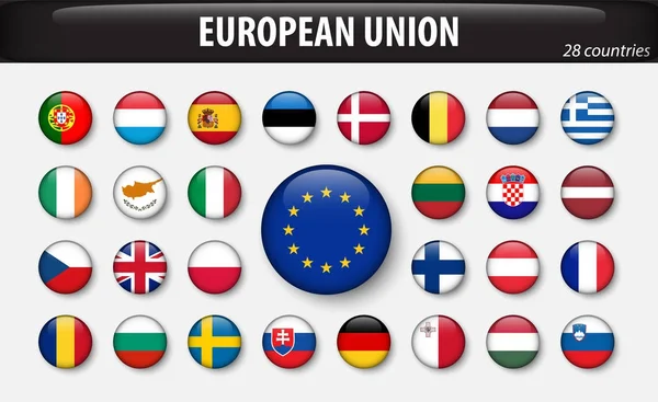 Σημαίες της Ευρωπαϊκής Ένωσης και των μελών — Διανυσματικό Αρχείο