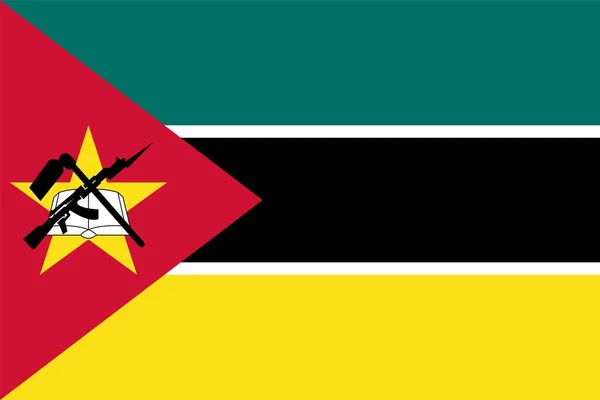 Officiële vector vlag van Mozambique — Stockvector